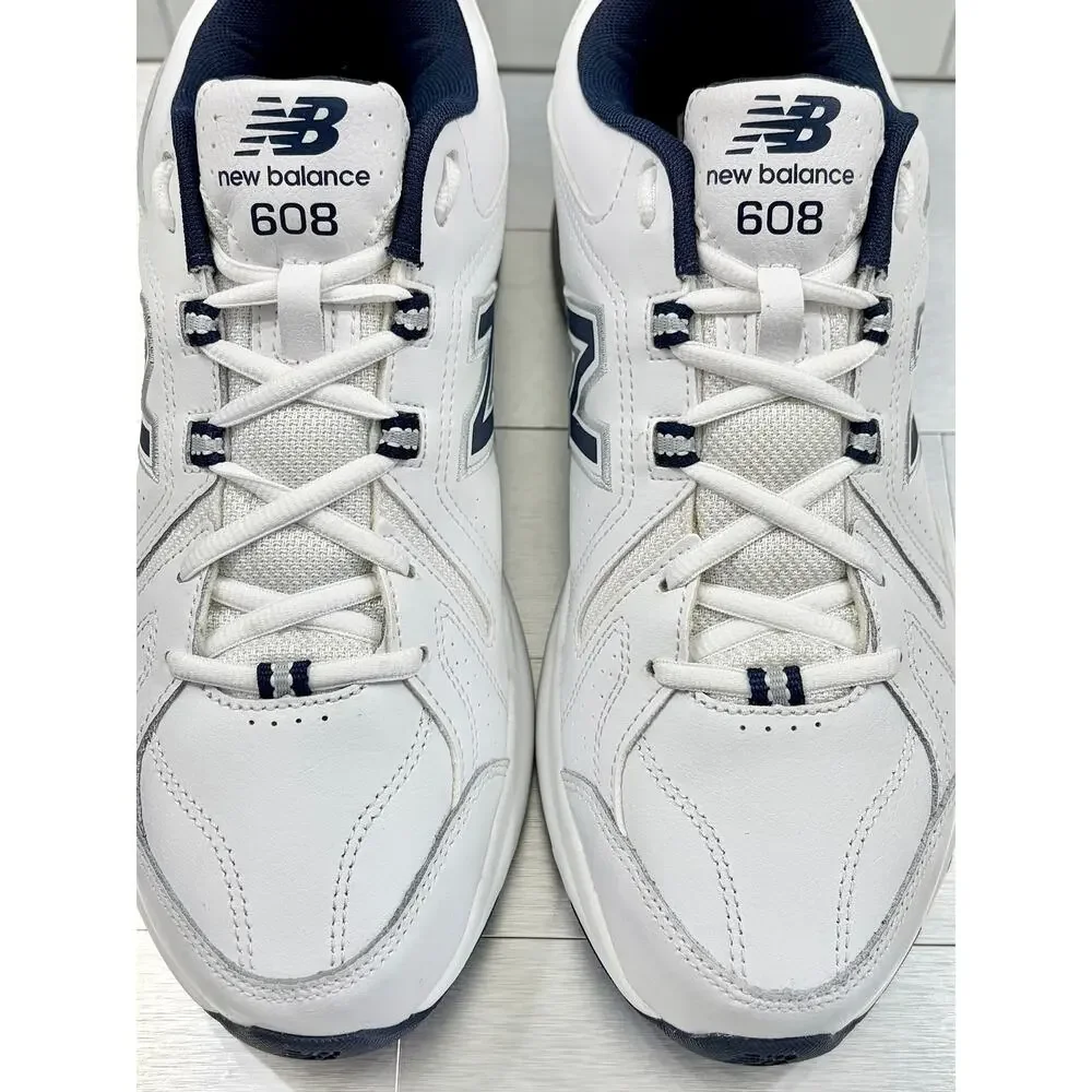 New Balance 608v5 Men’s Sneakers – White/Navy – Size 10 – New with Imperfections